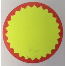 Prijssticker Ø35mm fluor geel rood 400/rol Tp35Flg